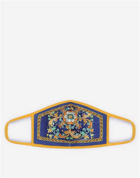 face mask dolce gabbana|Neoprene face mask with majolica print in Multicolor for Women.